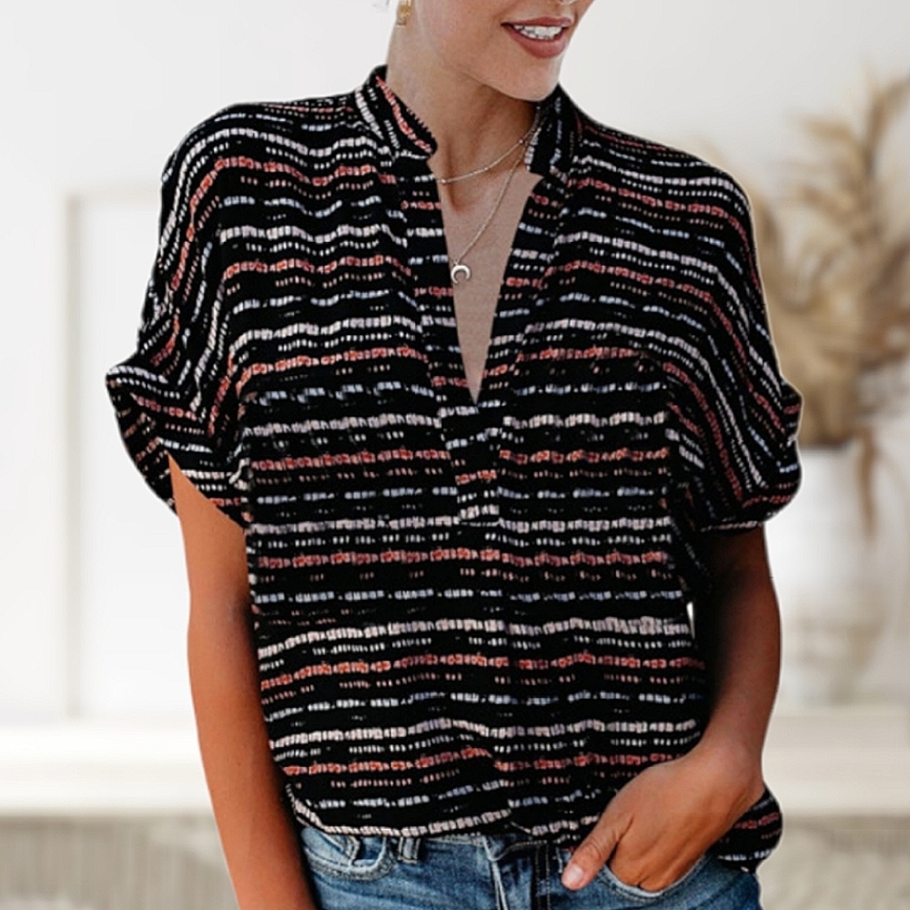 V NECK LIGHTWEIGHT BLOUSE
